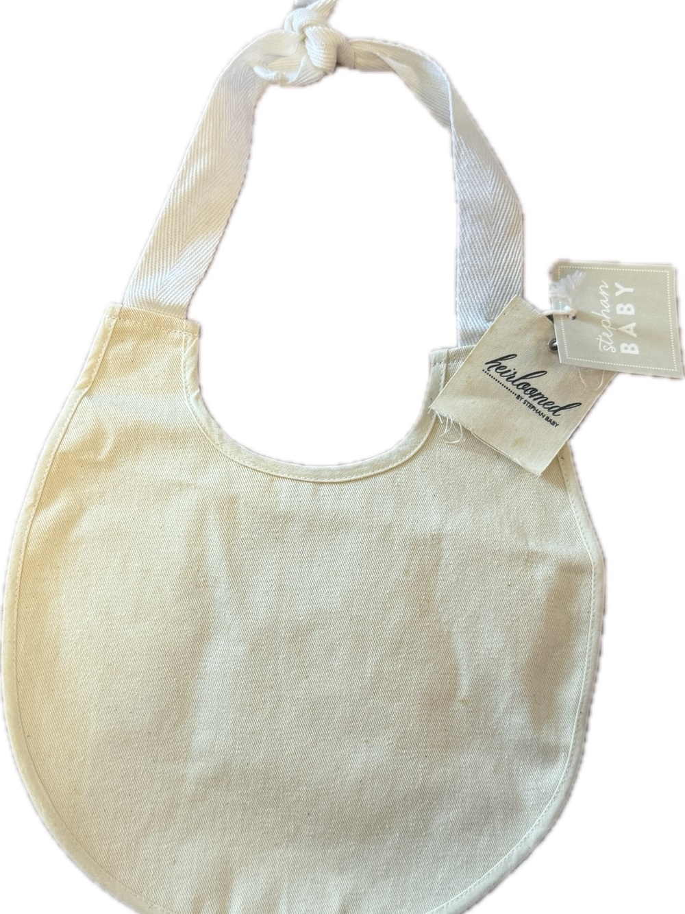 Heirloom Baby Cream Cotton Bib - Soft Tie-Neck